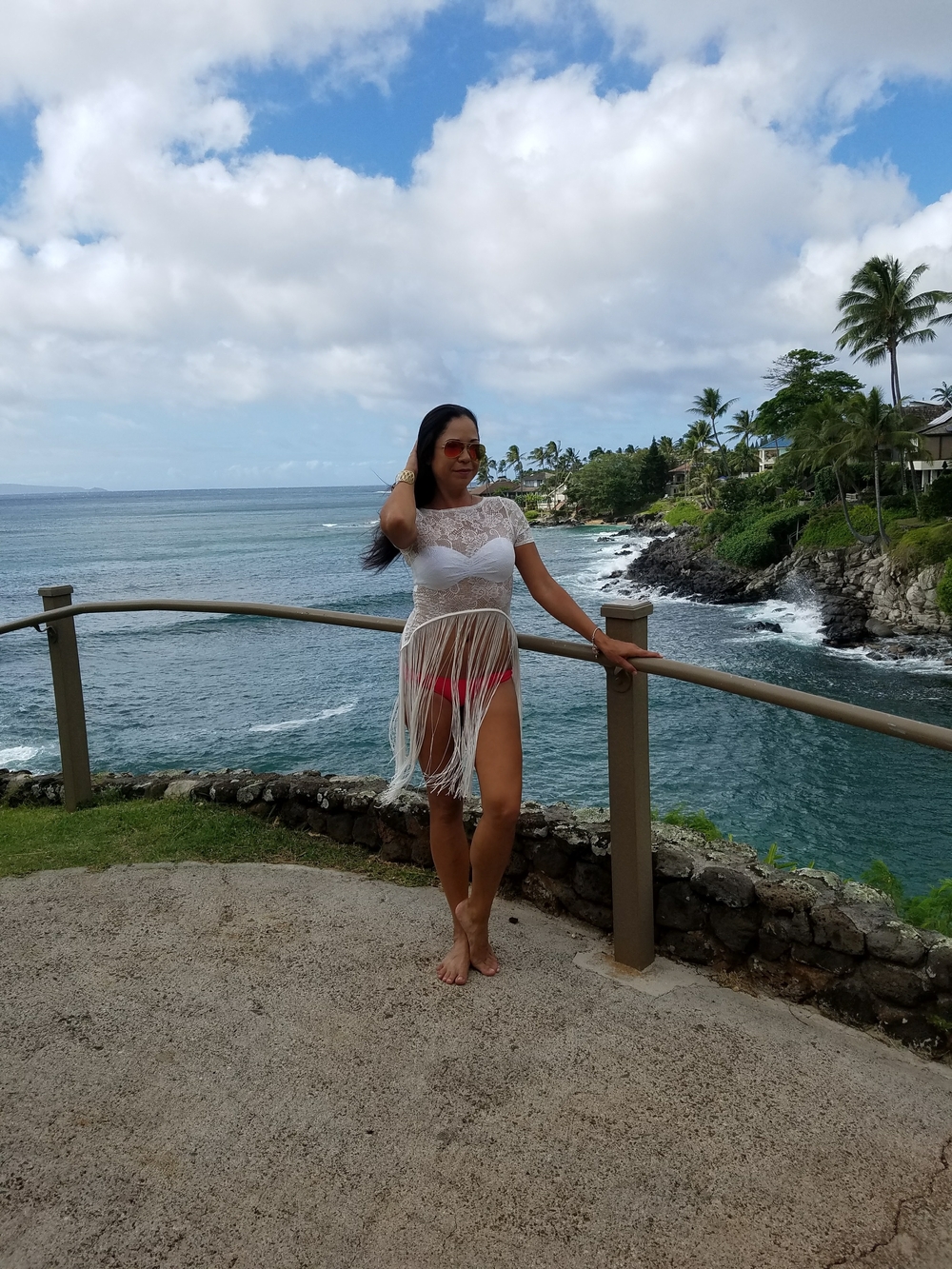 White Lace Fringe Beach Cover-Up
